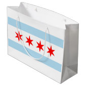 City Flag of Chicago (Illinois) Große Geschenktüte (Rückseite Schrägansicht)