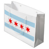 City Flag of Chicago (Illinois) Große Geschenktüte (Vorderseite Schrägansicht)