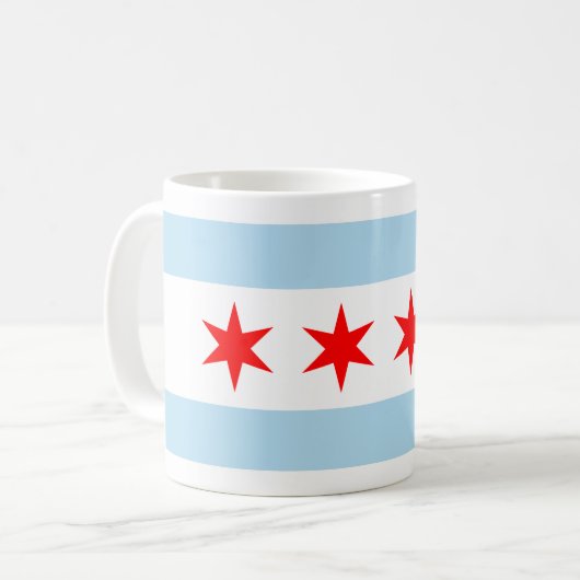 City Flag of Chicago (Illinois) Kaffeetasse (Vorderseite Links)