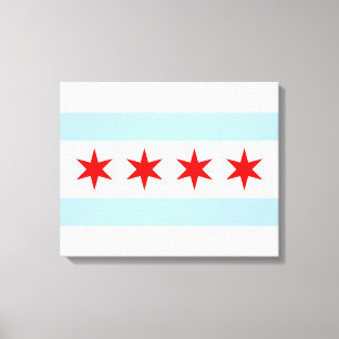 City Flag of Chicago (Illinois) Leinwanddruck