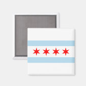 City Flag of Chicago (Illinois) Magnet (Vorderseite/Rückseite)