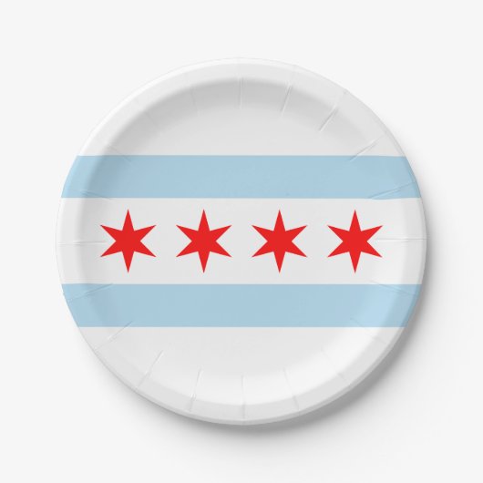 City Flag of Chicago (Illinois) Pappteller (Vorderseite)