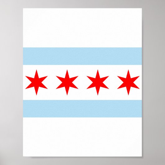 City Flag of Chicago (Illinois) Poster (Vorne)
