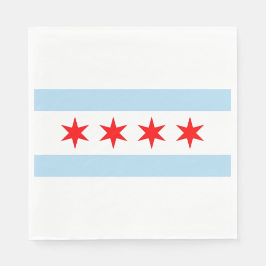 City Flag of Chicago (Illinois) Serviette (Vorderseite)