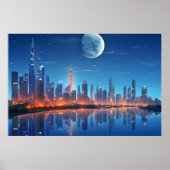 City Futuristic Moderne Landschaft Poster (Vorne)