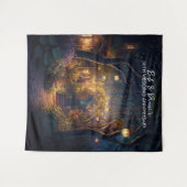 City Garden at Night - Foto Background Tapestation Wandteppich (Vorderseite (Horizontal))