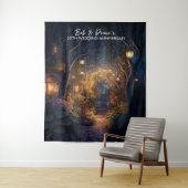 City Garden at Night - Foto Background Tapestation Wandteppich (Beispiel)