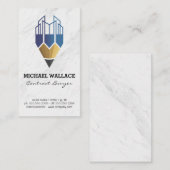 City Gebäude Bleistift-Logo Visitenkarte (Vorne/Hinten)