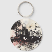 City Gebäude Urban Zeichne Schlüsselanhänger (Rückseite)
