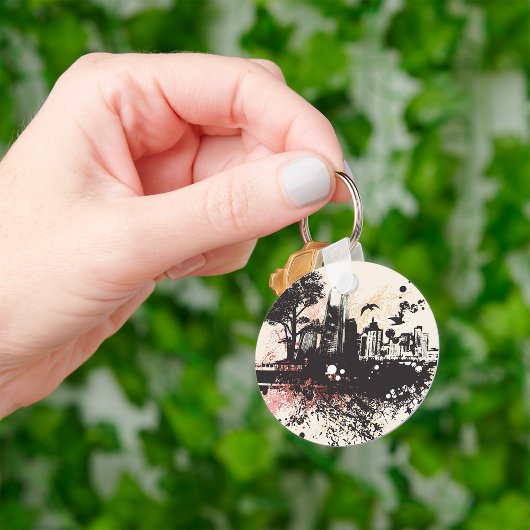 City Gebäude Urban Zeichne Schlüsselanhänger