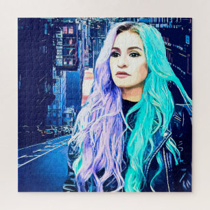 City Girl Abstrakt Surreal Original Digitale Kunst Puzzle