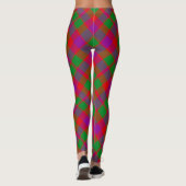 City Glasgow Tartain Kariert Green Red Lila Leggings (Rückseite)