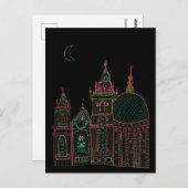 City Glow Bright Neon Black Postkarte (Vorne/Hinten)