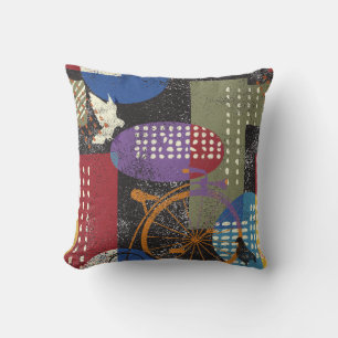 City Grunge abstrakte, nahtlose Vintage Muster. Kissen