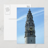 City Hall Clock Tower, Cardiff Postkarte (Vorne/Hinten)