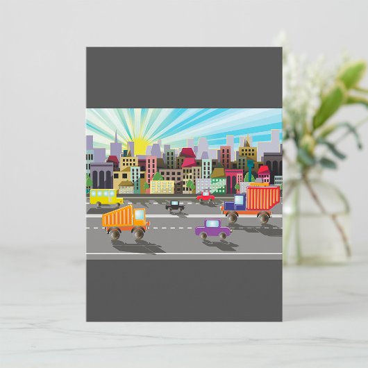 City Highway Cityscape und Verkehr Einladung
