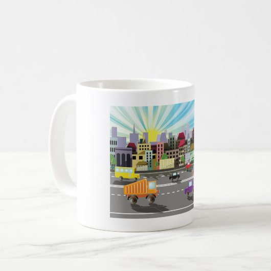 City Highway Cityscape und Verkehr Kaffeetasse (Vorderseite Links)
