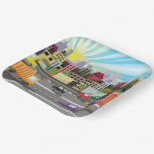 City Highway Cityscape und Verkehr Pappteller (Gewinkelt)