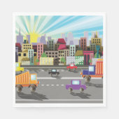 City Highway Cityscape und Verkehr Serviette (Vorderseite)