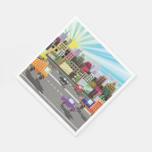 City Highway Cityscape und Verkehr Serviette (Ecke)