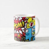 City-Hintergrundmaterial mit Comic Art Spee Kaffeetasse (VorderseiteRechts)