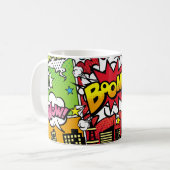 City-Hintergrundmaterial mit Comic Art Spee Kaffeetasse (Vorderseite Links)