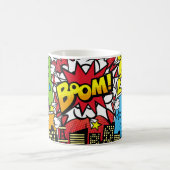 City-Hintergrundmaterial mit Comic Art Spee Kaffeetasse (Mittel)