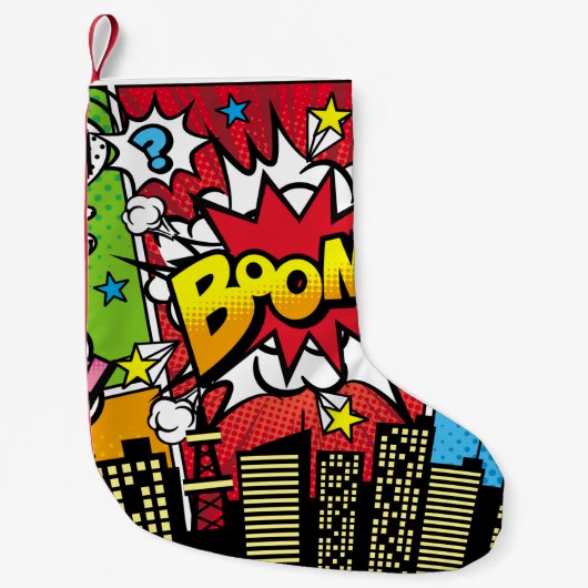 City-Hintergrundmaterial mit Comic Art Spee Kleiner Weihnachtsstrumpf (Vorderseite)