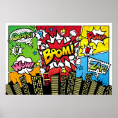 City-Hintergrundmaterial mit Comic Art Spee Poster (Vorne)
