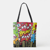 City-Hintergrundmaterial mit Comic Art Spee Tasche (Rückseite)