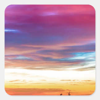 City Light Sunrise View From Rollpass Quadratischer Aufkleber