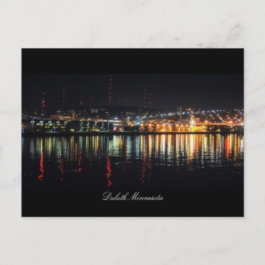 City Lights Duluth Minnesota Postkarte (Vorderseite)