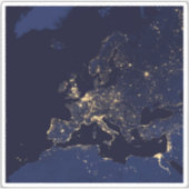 City Lights In Several European And Nordic Cities. Aufkleber (Vorderseite)