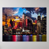 City Lights Night Sky Pastiche Poster (Vorne)