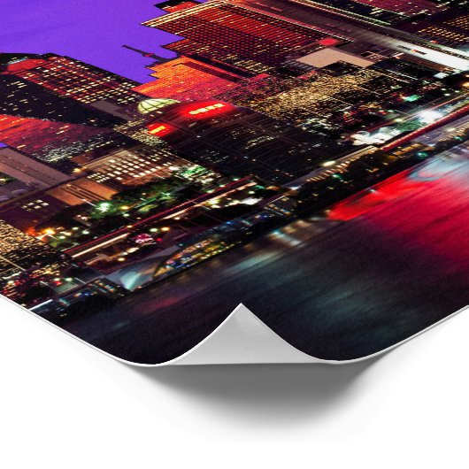 City Lights Night Sky Pastiche Poster (Ecke)