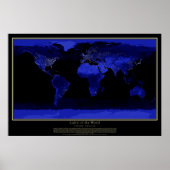 City Lights of the World von Space Satellite Map Poster (Vorne)