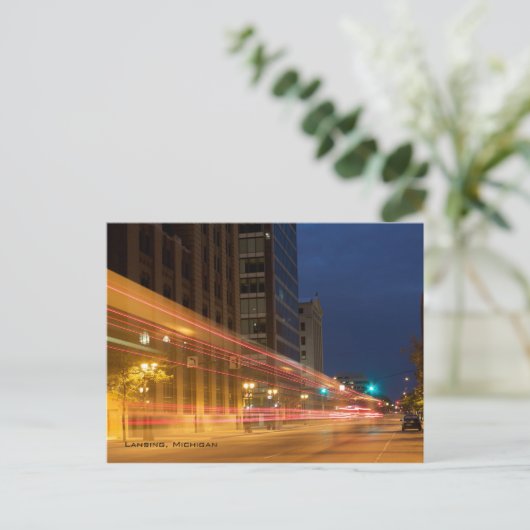 City Lights Postkarte (Stehend Vorderseite)