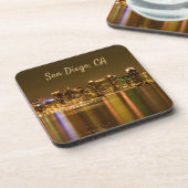 City lights Skyline California Souvenir San Diego Getränkeuntersetzer (Linke Seite)