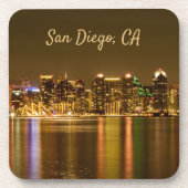 City lights Skyline California Souvenir San Diego Getränkeuntersetzer (Vorderseite)