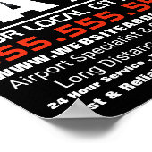 City Lights, Taxi Cab Firm Advertising Poster (Ecke)