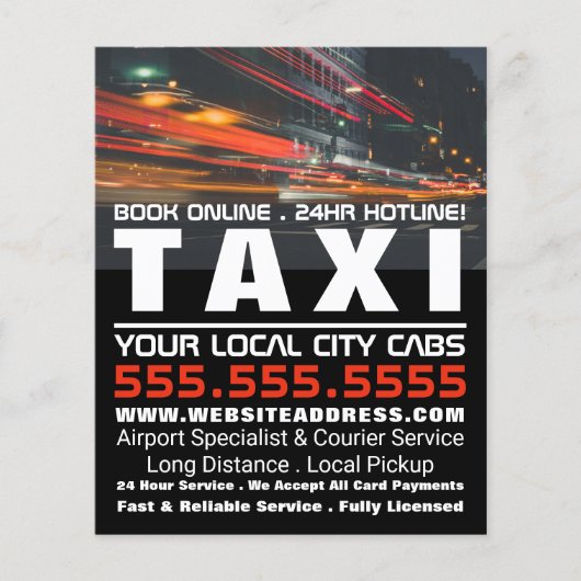 City Lights, Taxi Cab Firm with Price List Flyer (Vorne)