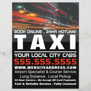 City Lights, Taxiunternehmen mit Preisliste Flyer