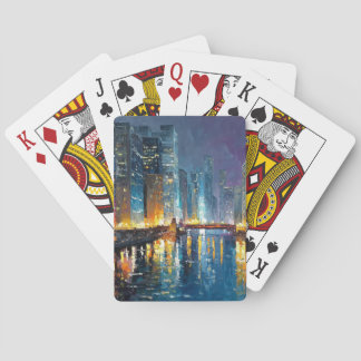 City Lights Waterfront Skyline Spielkarten