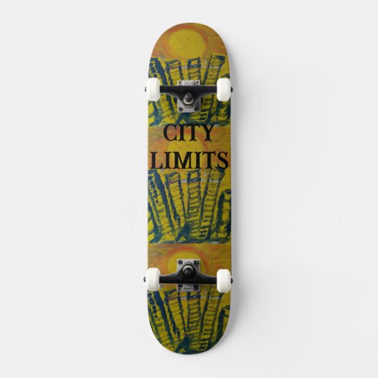 CITY LIMITS SKATEBOARD DESIGN VON PAULA REILLY. (Vorderseite)