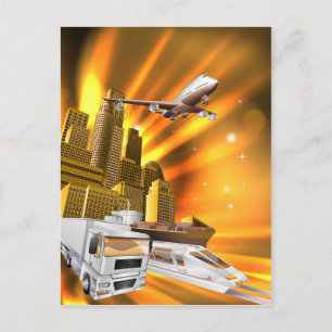 City Logistics Delivery Graphic Postkarte
