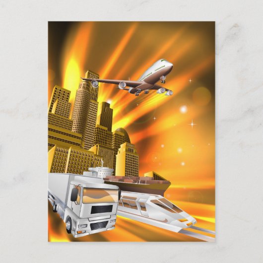 City Logistics Delivery Graphic Postkarte (Vorderseite)