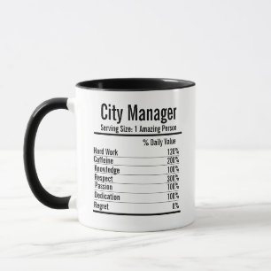 City Manager Ernährung Fakten Tasse Best City Mana