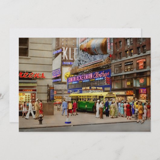 City - Manhattan, NY - 43rd and Broadway 1952 Einladung (Vorne/Hinten)