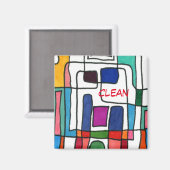 "City Map" Abstract Dishwasher Status Magnet (Vorderseite/Rückseite)