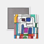 "City Map" Abstract Dishwasher Status Magnet (Vorderseite/Rückseite)